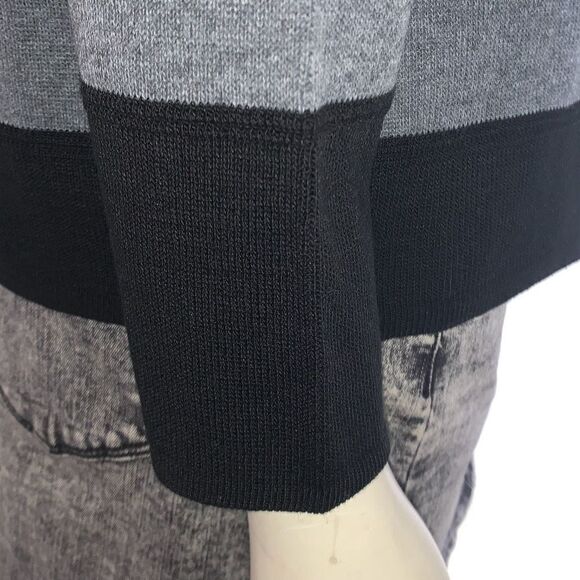 Vintage Black Red Striped Mock Neck Sweater Women’s Size Medium - Picture 9 of 14